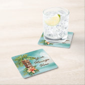 Tropical Tiki Party Rechteckiger Pappuntersetzer (Vor Ort)