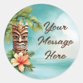 Tropical Tiki Party Runder Aufkleber (Vorderseite)