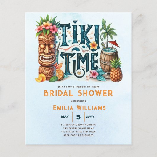 Tropical Tiki Party Wedding Luau Brautparty (Vorderseite)