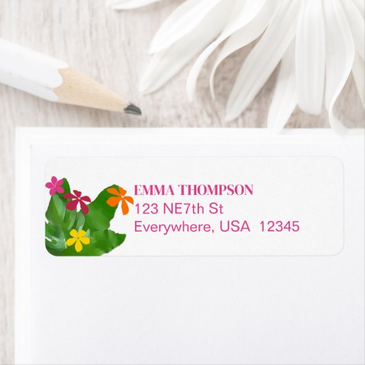 Tropical Tiki Return Address Label (Insitu)