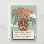 Tropical Tiki Time Hawaiian Luau Party Einladung (Vorderseite)