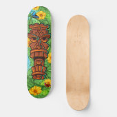Tropical Tiki Totem Polynesien Theme Banana Leaves Skateboard (Vorderseite)
