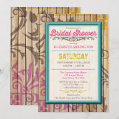 Tropical Tiki Wood Tattoo Bridal Dusche Einladung (Vorne/Hinten)