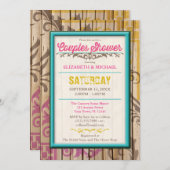 Tropical Tiki Wood Tattoo Paare Dusche einladen Einladung (Vorne/Hinten)