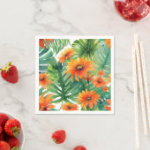 Tropical Tithonia Vibrannte Wasserfarbe Serviette (Beispiel)