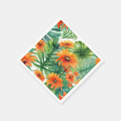 Tropical Tithonia Vibrannte Wasserfarbe Serviette (Ecke)