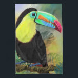 Tropical Toco Toucan Bird Küchentuch<br><div class="desc">Tropisches Toco Toucan Bird Küchentuch - MIGNED Painting</div>