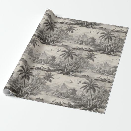 Tropical Toile de Jouy Geschenkpapier (Ungerollt)