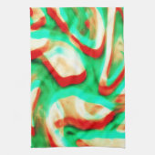 Tropical Tones Waves Abstract Art Kitchen Towel Geschirrtuch (Vertikal)