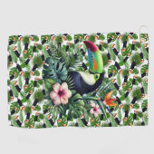 Tropical Toucan Birds. Golfhandtuch (Horizontal)