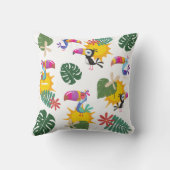 Tropical Toucan Cluster Square Pillow Kissen (Rückseite)