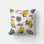 Tropical Toucan Cluster Square Pillow Kissen (Vorderseite)