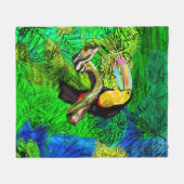 Tropical Toucan Fleece Blanket (Vorderseite (Horizontal))