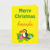Tropical Toucan Frohe Weihnachten Karte (Vorderseite)