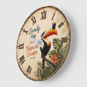 Tropical Toucan Große Wanduhr (Winkel)