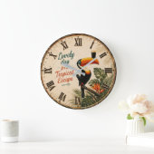 Tropical Toucan Große Wanduhr (Zuhause)
