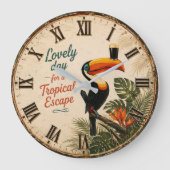 Tropical Toucan Große Wanduhr (Vorderseite)