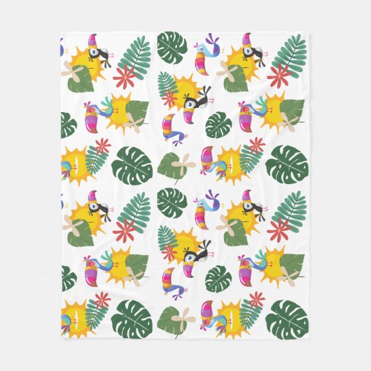 Tropical Toucan Medium Fleecedecke (Vorderseite)