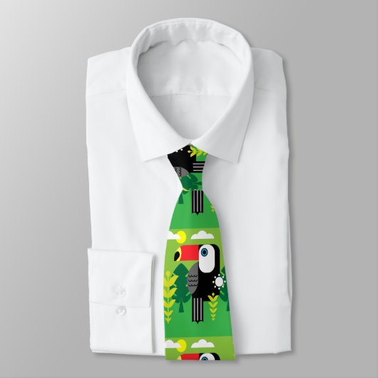 Tropical Toucan Neck Tie Krawatte (Gebunden)