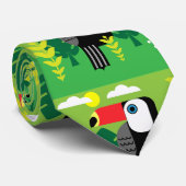 Tropical Toucan Neck Tie Krawatte (Gerollt)