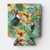 Tropical Toucan Party Palm Ananas Moderne Dosenkühler (Vorderseite)