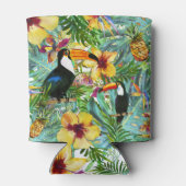 Tropical Toucan Party Palm Ananas Moderne Dosenkühler (Rückseite)