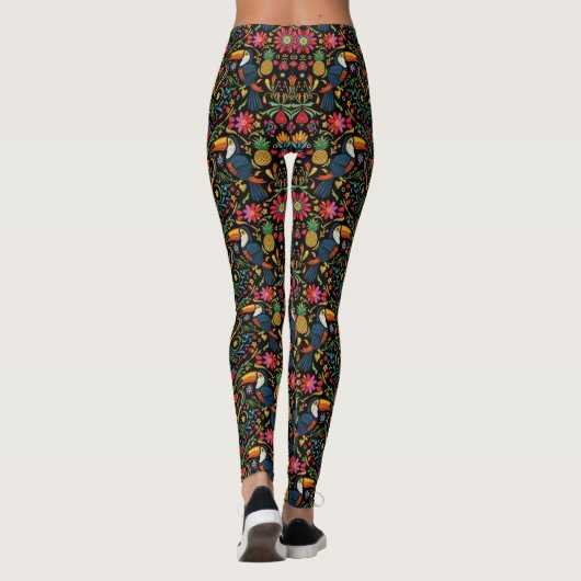 Tropical Toucan Pattern Leggings (Rückseite)