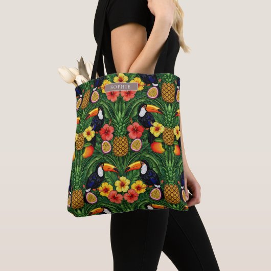 Tropical Toucan Pineapple Hibiscus Vibrant  Tasche (Von Nahem)