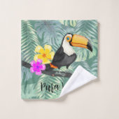Tropical Toucan Pura Vida Design Handtuch Set (Waschlappen)