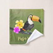 Tropical Toucan Pura Vida Design Handtuch Set (Waschlappen)