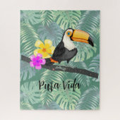 Tropical Toucan Pura Vida Design Jigsaw Puzzle (Vertikal)