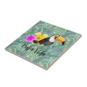 Tropical Toucan Pura Vida Design Keramik Tile Fliese (Seite)