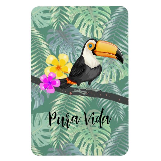 Tropical Toucan Pura Vida Design Magnet (Vertikal)