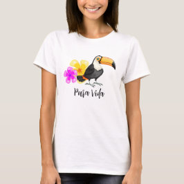 Tropical Toucan Pura Vida Design T-Shirt