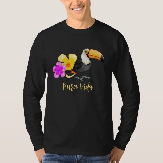 Tropical Toucan Pura Vida Design TeeShirt T - Shir T-Shirt (Vorderseite)