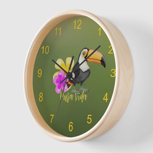 Tropical Toucan Pura Vida Design Uhr (Winkel)
