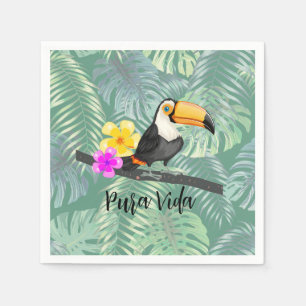 Tropical Toucan Pura Vida Papier Napkins Serviette