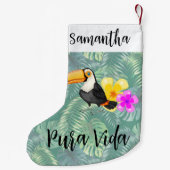 Tropical Toucan Pura Vida Weihnachten Strumpf Kleiner Weihnachtsstrumpf (Rückseite)