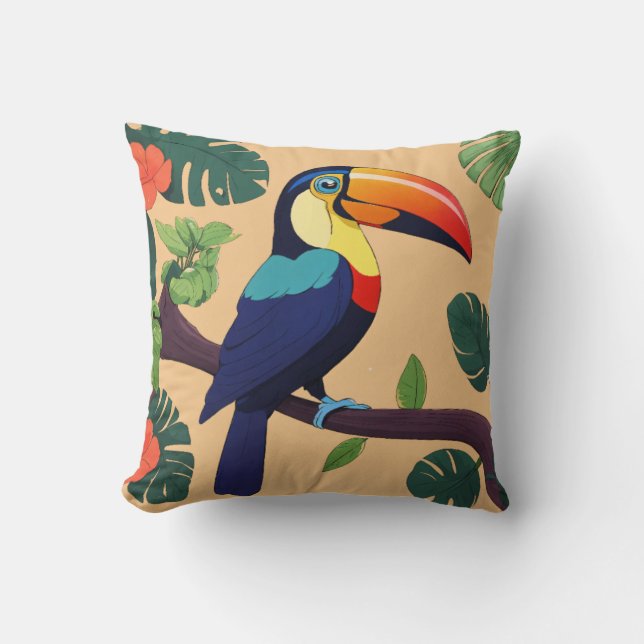 Tropical Toucan Vibes Kissen (Vorderseite)
