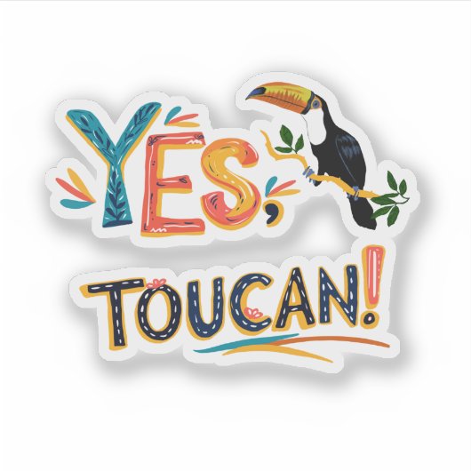 Tropical Toucans - Playful Jungle Aufkleber (Vorderseite)