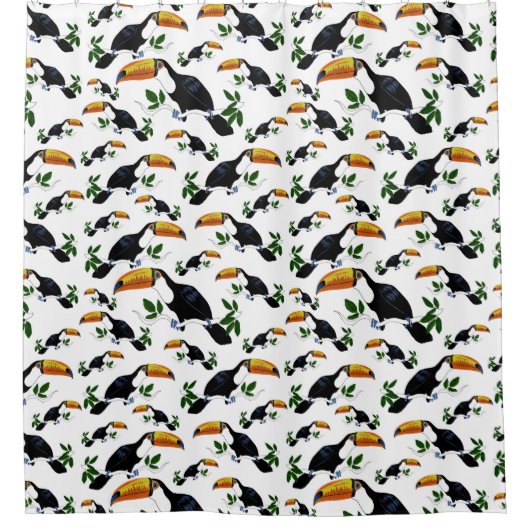 Tropical Toucans - Playful Jungle Duschvorhang (Vorderseite)