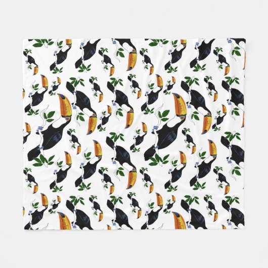 Tropical Toucans - Playful Jungle Fleecedecke (Vorderseite (Horizontal))