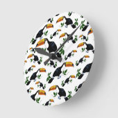 Tropical Toucans - Playful Jungle Runde Wanduhr (Winkel)