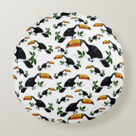 Tropical Toucans - Playful Jungle Rundes Kissen