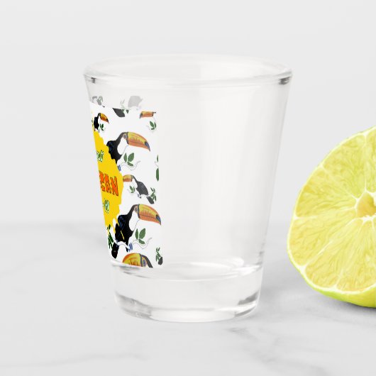 Tropical Toucans - Playful Jungle Schnapsglas (Rechts)