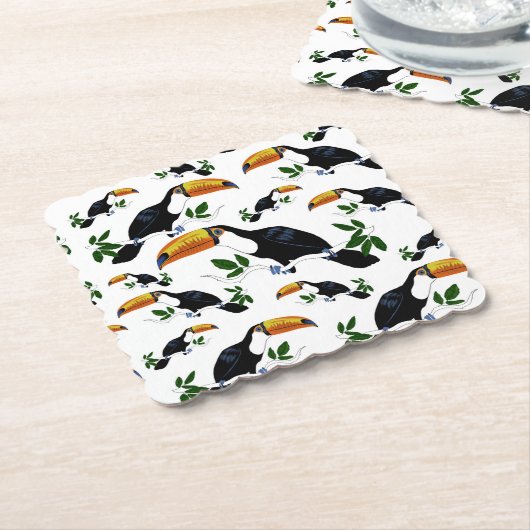 Tropical Toucans - Playful Jungle Untersetzer (angewinkelt)