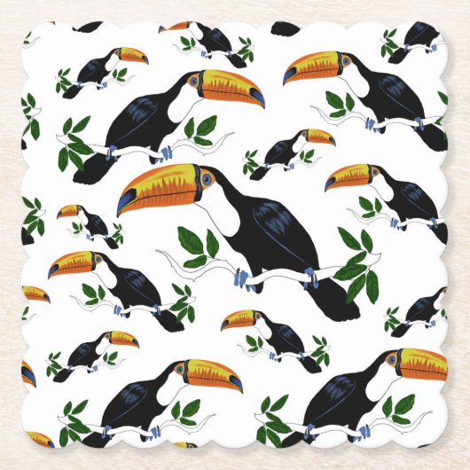 Tropical Toucans - Playful Jungle Untersetzer (Vorderseite)