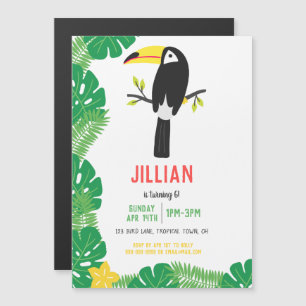 Tropical ToucanTutti Frutti Fruit Geburtstagsparty Magneteinladung