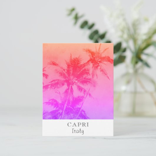 *~* Tropical Travel - AP25 Palm Leaf personalisier Postkarte (Stehend Vorderseite)