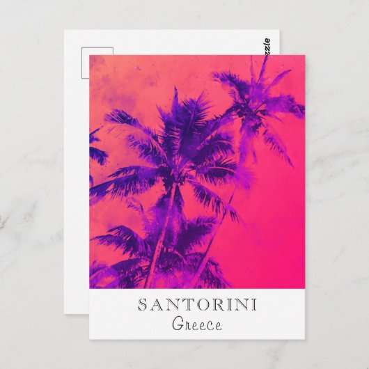 *~* Tropical Travel AP25 Personalize .. Palm Leaf Postkarte (Vorne/Hinten)